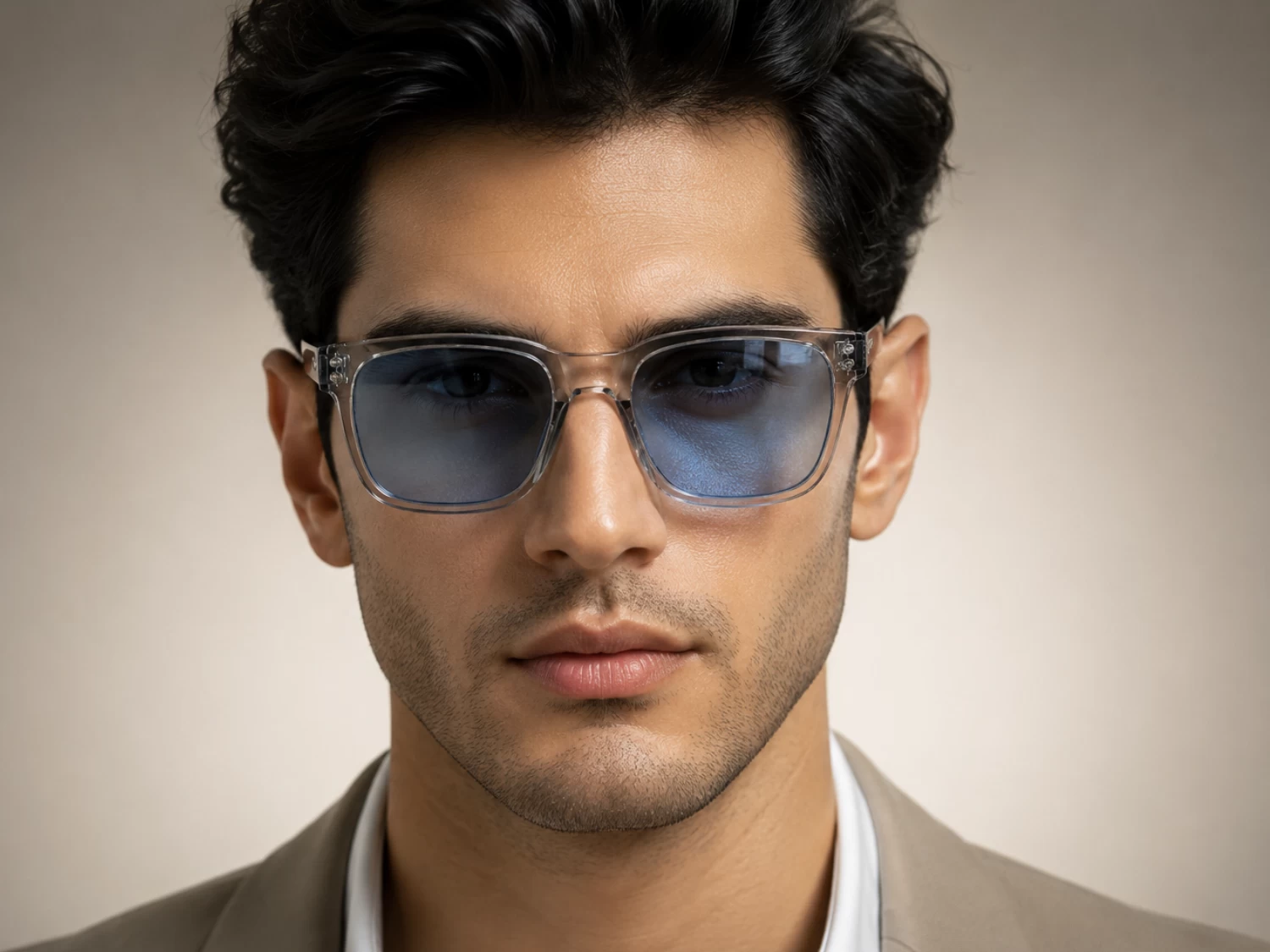 AMARI Square Light Blue men Sunglass (34821 52 20-145)