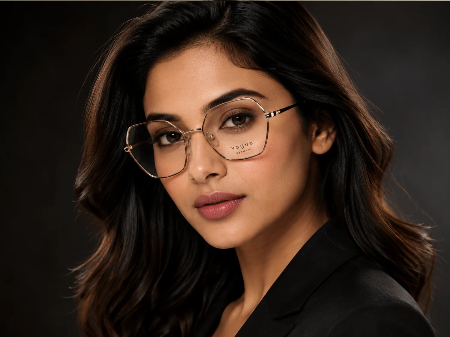 Vogue Gold with Havana Brown Geometric  Women Frame (VO 4281 5078 54)