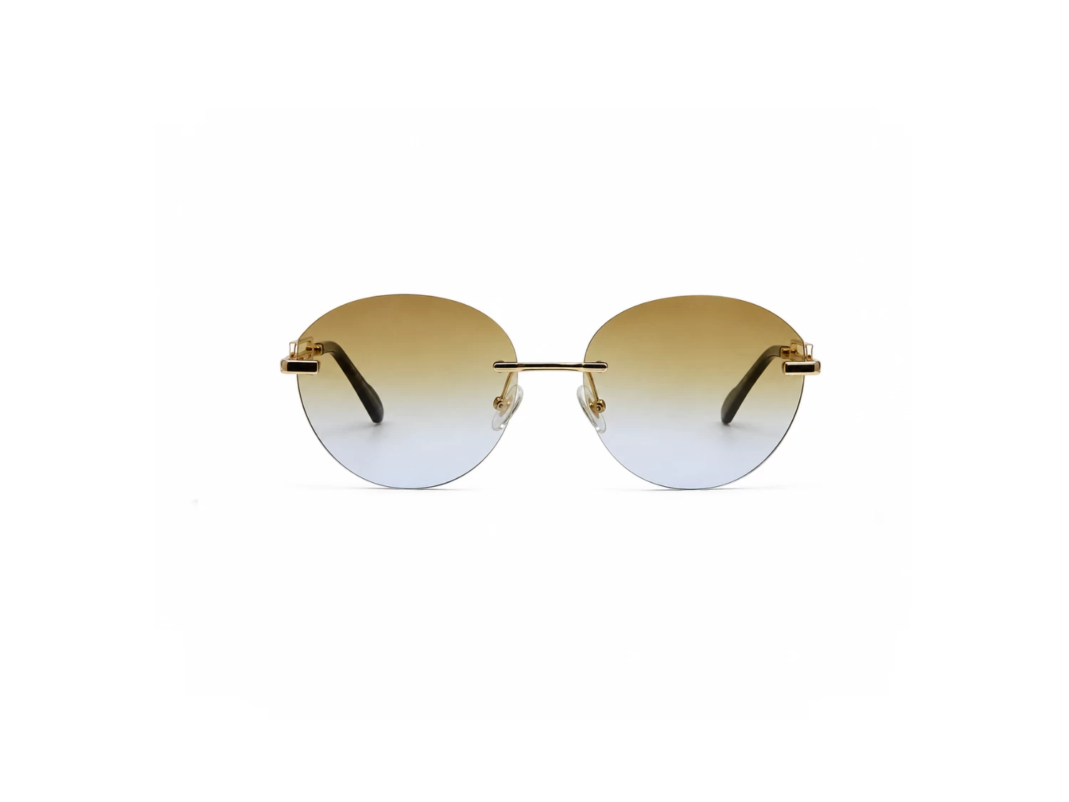 Lewis Hamilton Round Rimless Gold to Light Blue GradientUnisex Sunglass (58594 58 16-139)