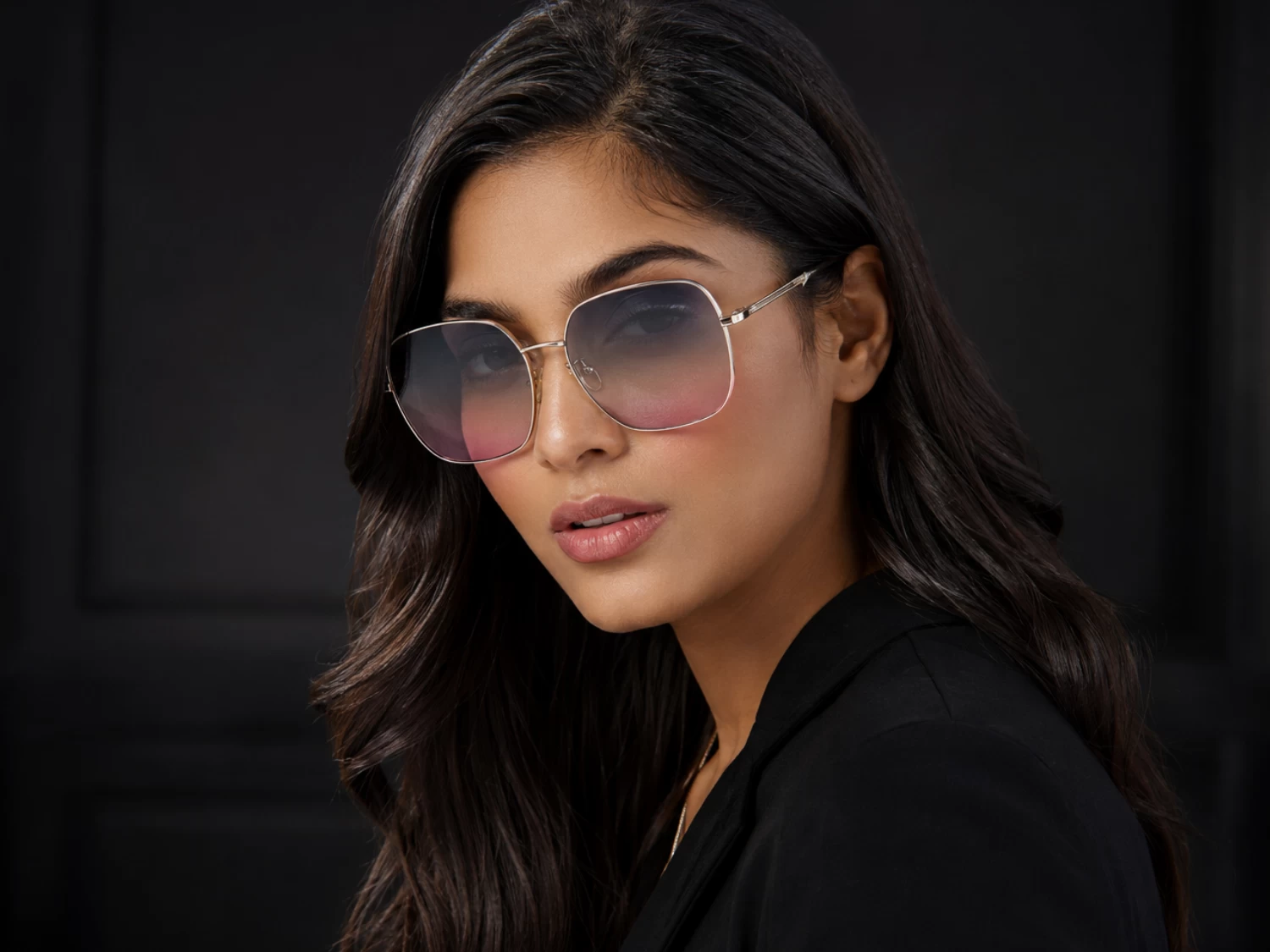 PRSR  Oversized Square Blue & Pink Gradient Women Sunglass (PS7006 S 58)