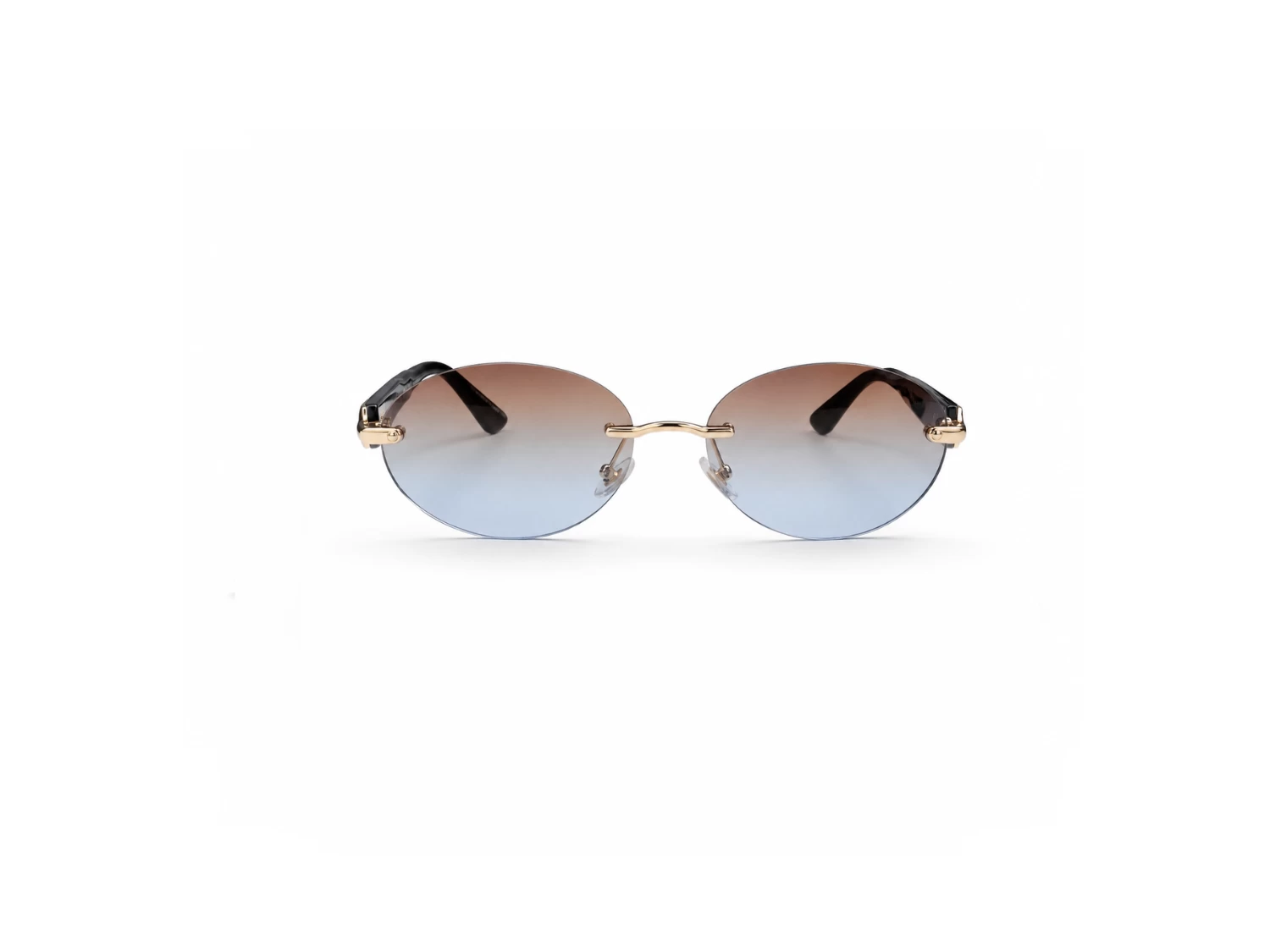Lewis Hamilton Brown to Light Blue Gradient Rimless Unisex Sunglass (58593 57 16 140)