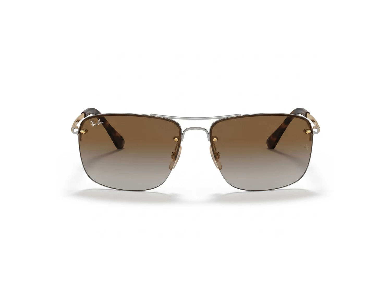 Ray Ban Brown Men Rectangle Sunglass ( RB 3607 001/13 61)