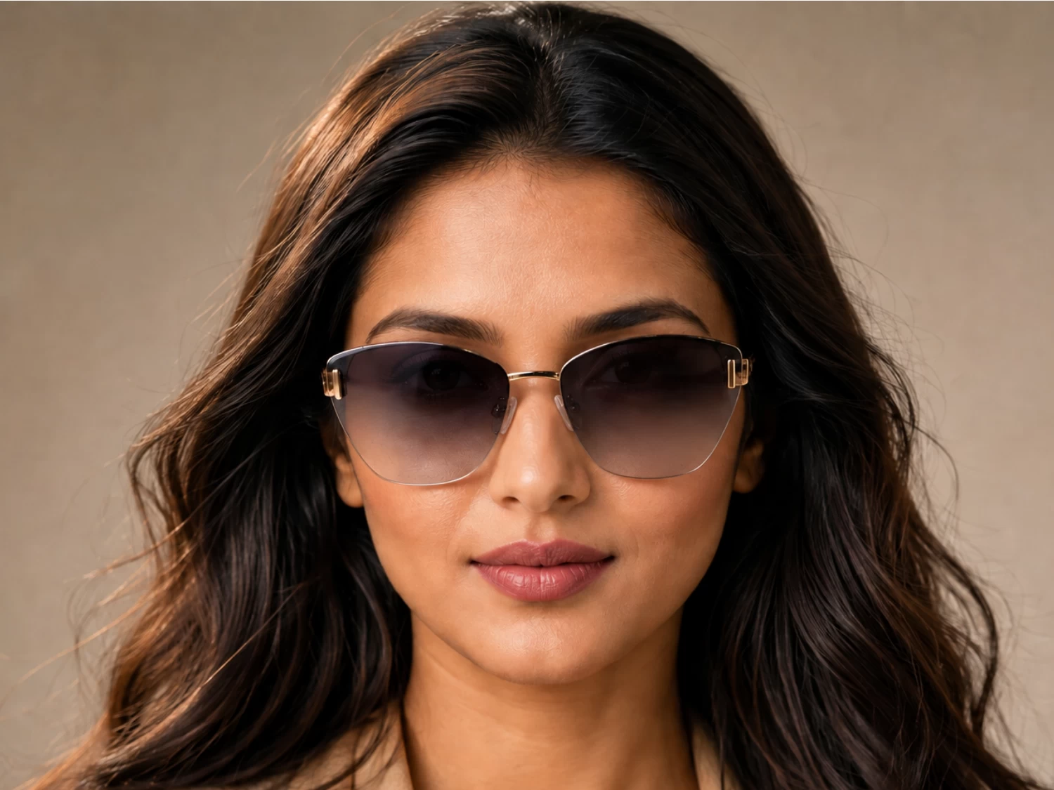 OPIUM Grey Gradient Geometric Butterfly Women Sunglass (OP-10243-O04 60)