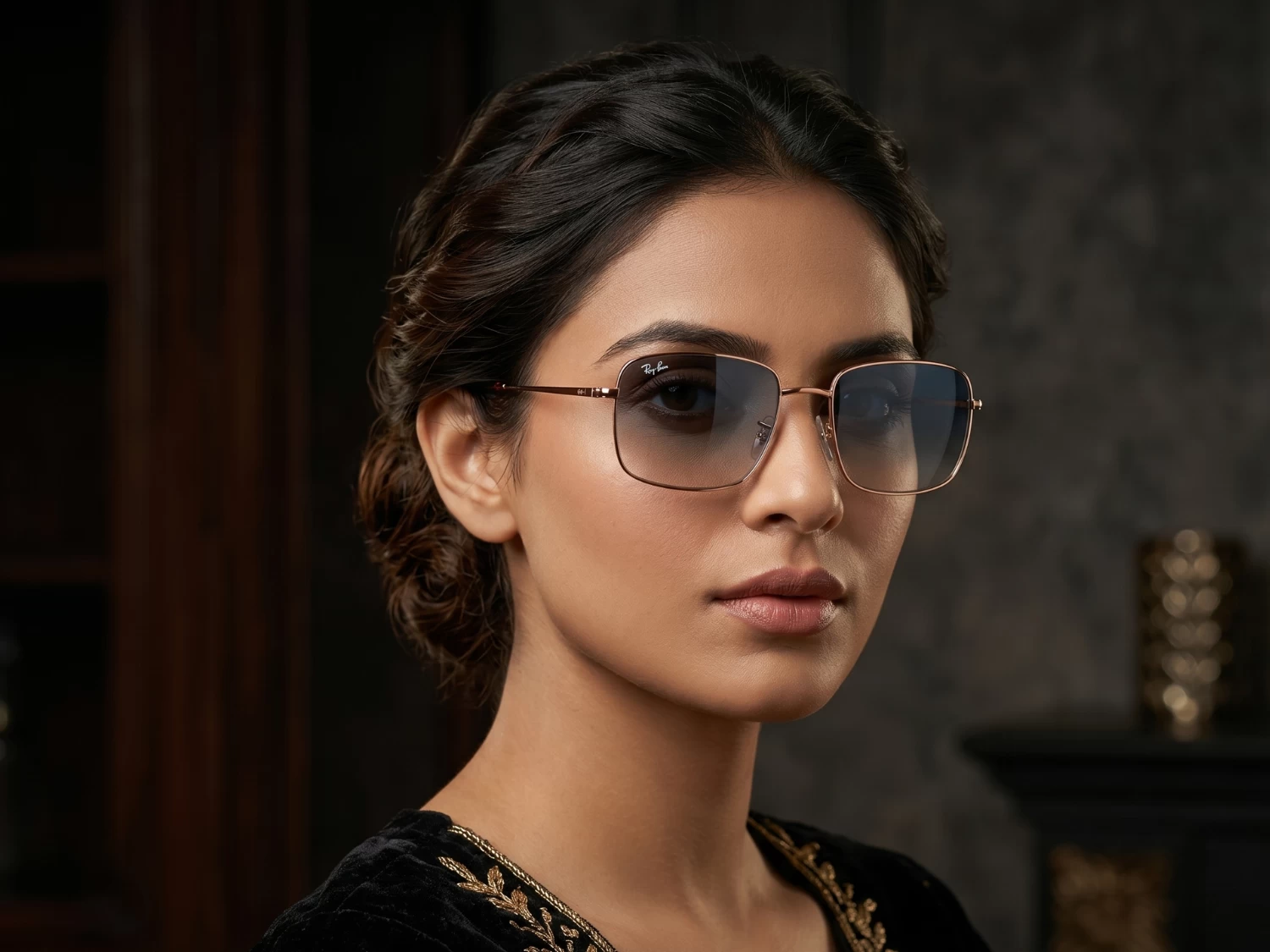 Ray Ban Blue Gradient Square Unisex Sunglass ( RB 3739I 90023F 54)