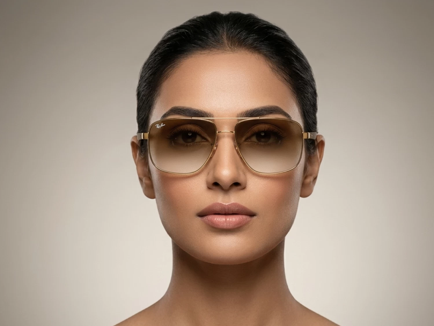 Ray Ban Brown Unisex Rectangle Sunglass ( RB 3553I 001/73 59)
