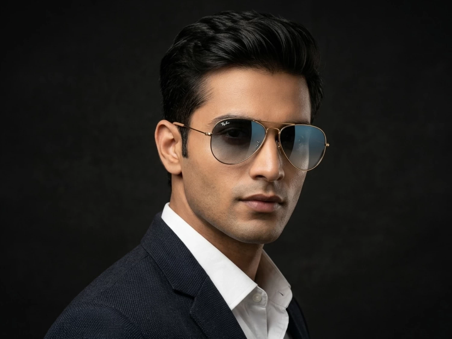 Ray Ban Clear Gradient Blue Aviator Men Sunglass (RB 3025 001/3F 58)