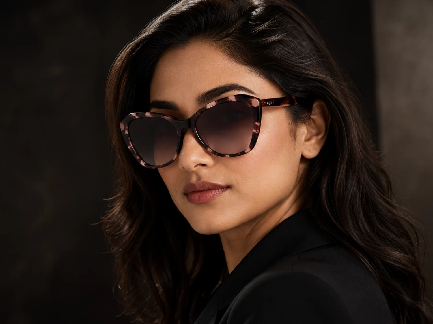 Vogue Pink Havana Tortoise Oversized Cat-Eye Women Sunglass (VO 5626-S 319914 56)