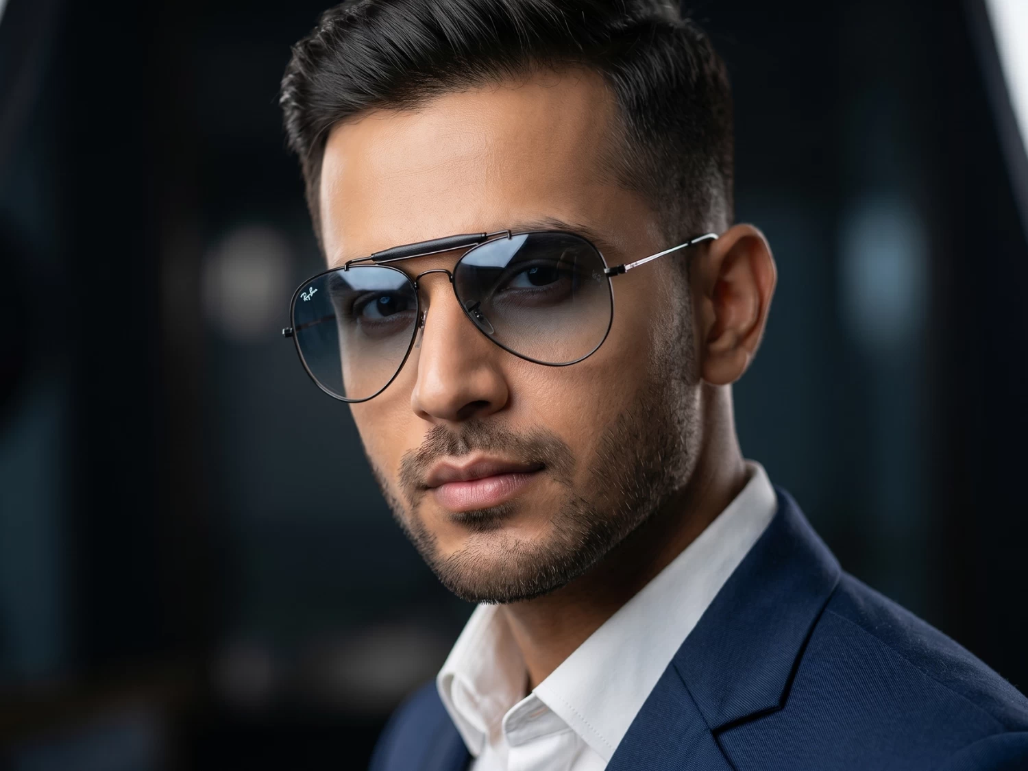 Ray Ban Blue Gradient Men Aviator Sunglass (RB 3129 002/3F 58)