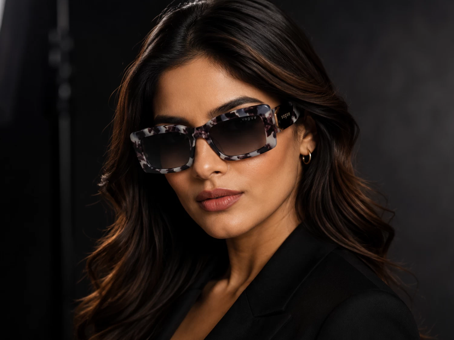 Vogue Grey Havana Rectangular Women Sunglass (VO 5674-S 3218T3 53)