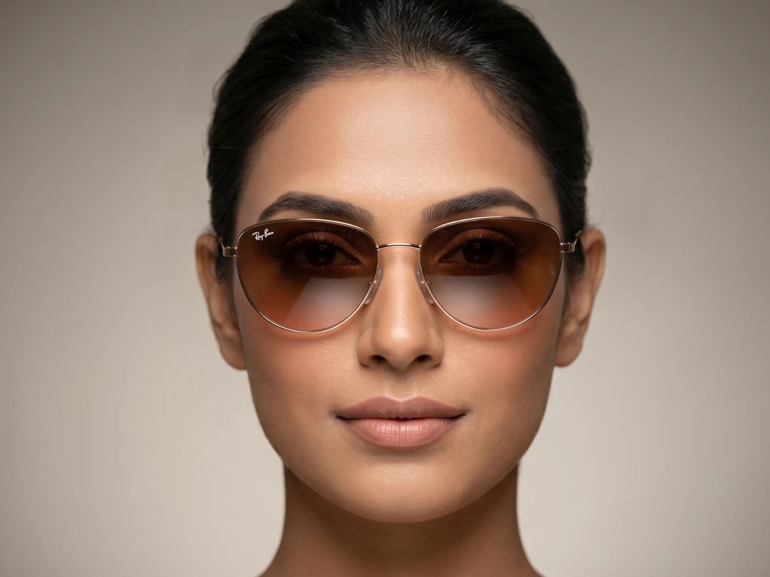 Ray Ban Rosegold Brown Gradient Butterfly Sunglass (RB 3740I 9202A5 56)