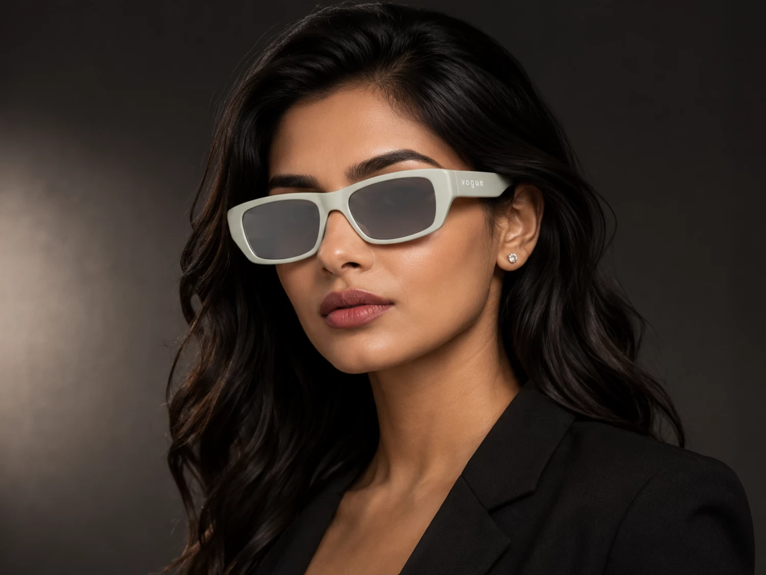 Vogue  Light Green Silver Mirror Rectangular Women Sunglass (VO 5657-SU 32436G 53)