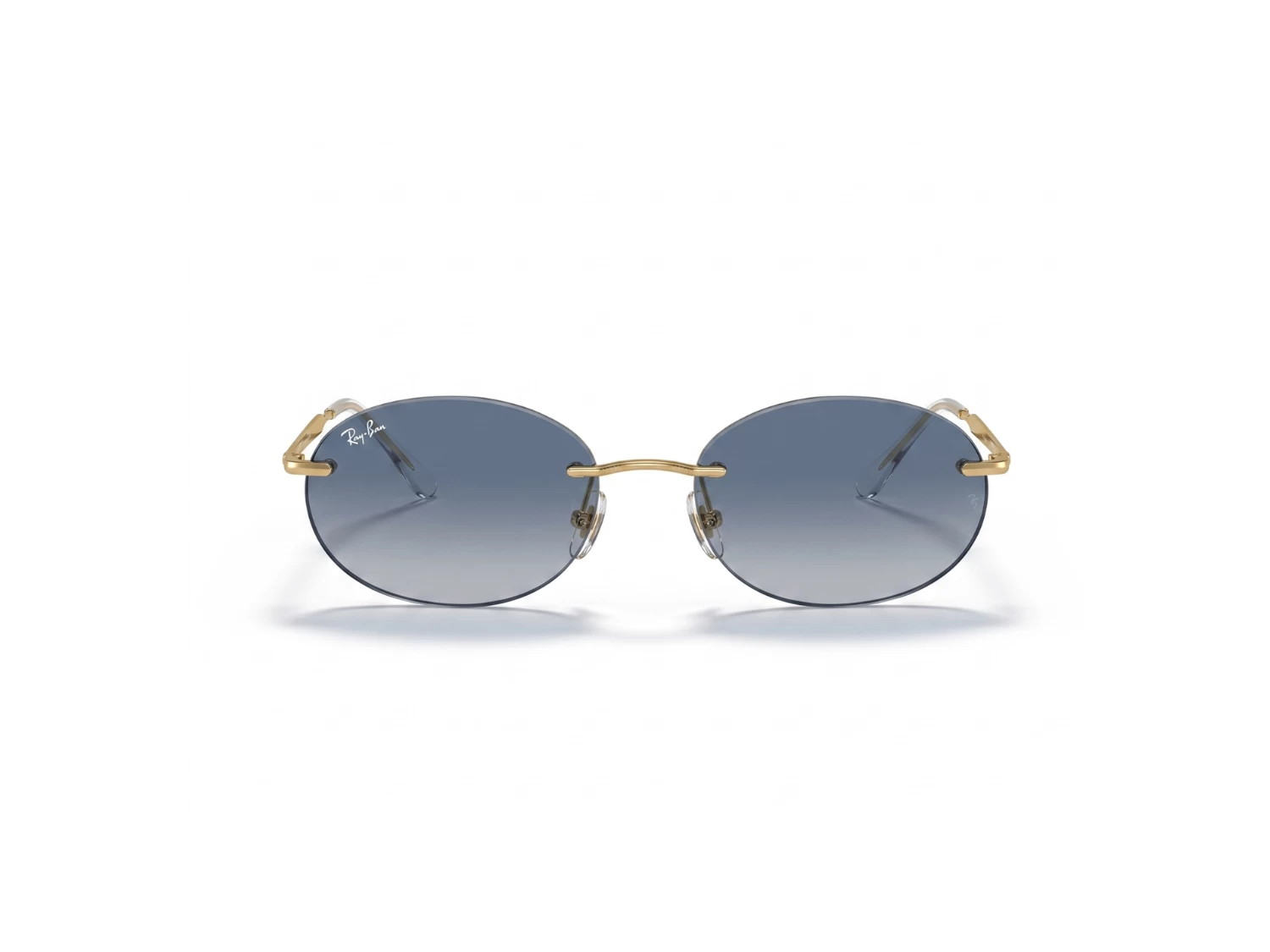 Ray Ban Blue Gradient Unisex Oval (Rimless) Sunglass (RB 3767 001/4C 54)