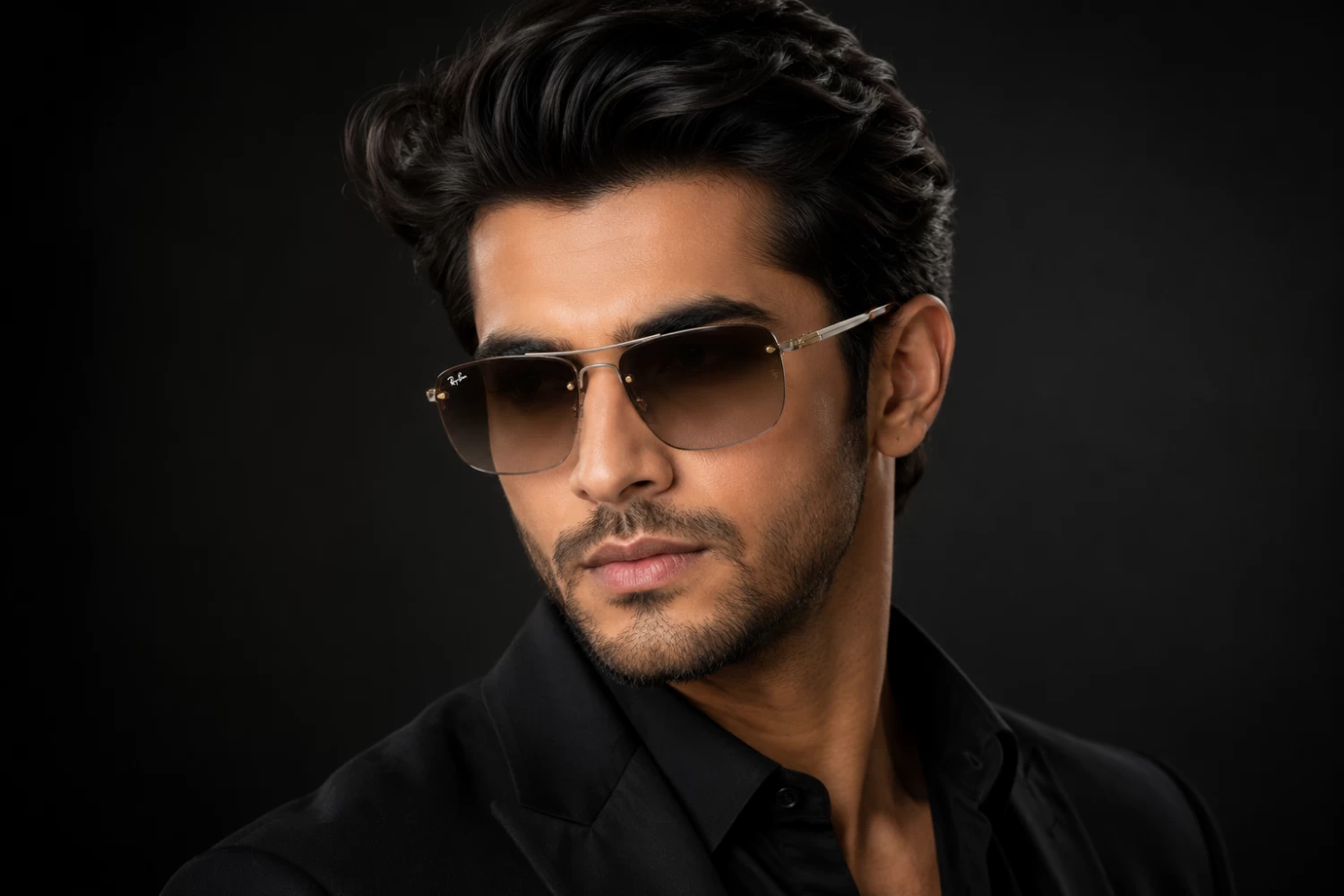 Ray Ban Brown Men Rectangle Sunglass ( RB 3607 001/13 61)