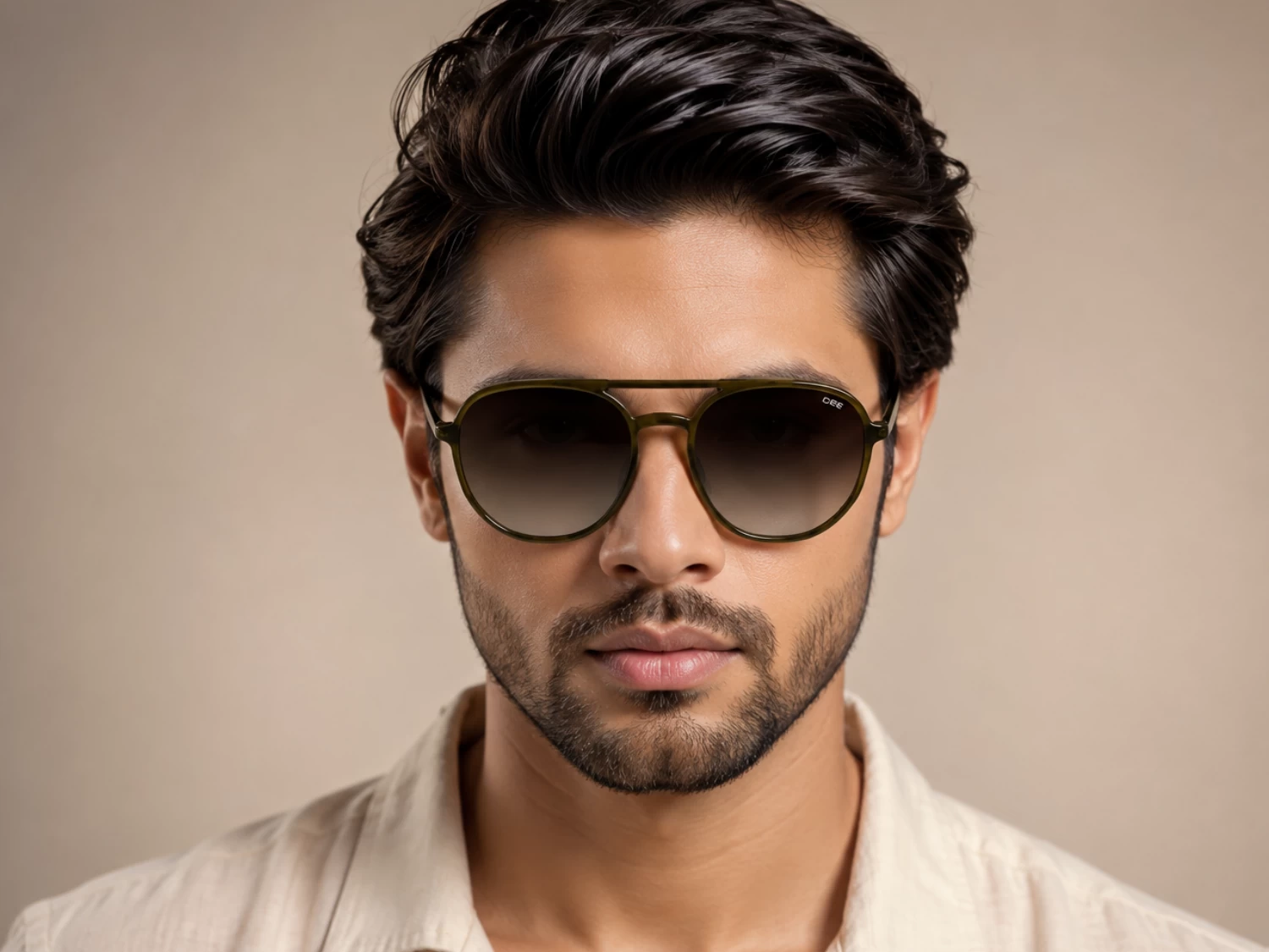 IDEE Soft Aviator Olive Green Acetate Men Sunglass (S2952 C4 53)